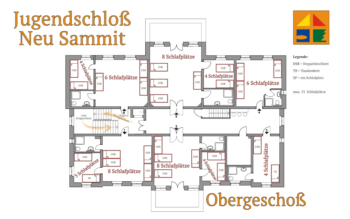 Bild Lageplan Jugendschloß Obergeschoß